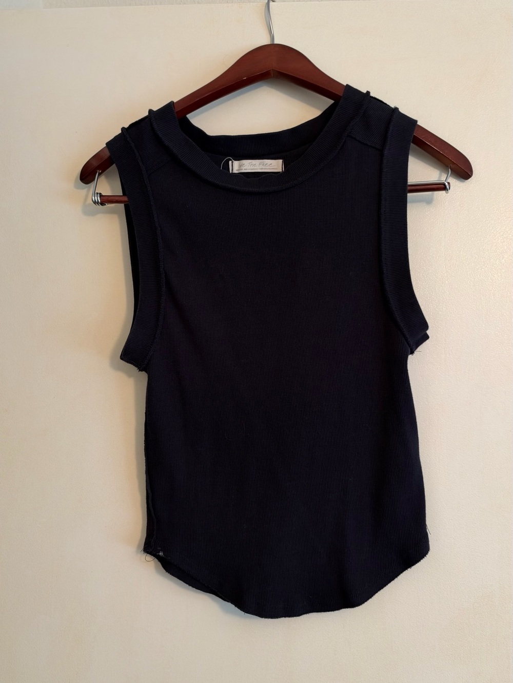 We The Free Black Ribbed Muscle Tank